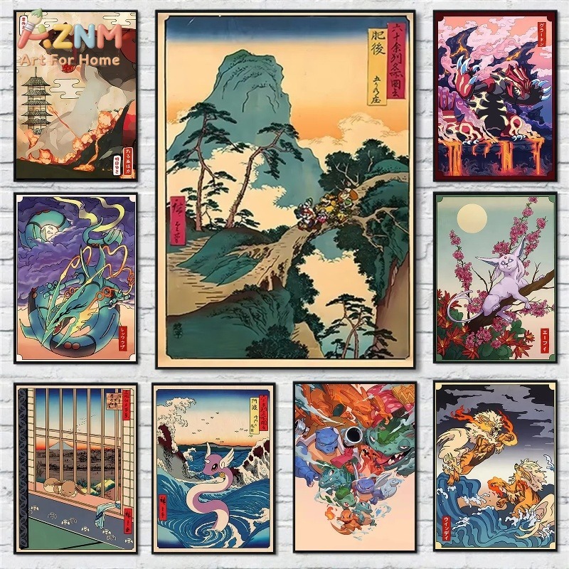 AZNM Ukiyo-e Style Pokemon Gro - огляд і ціна Anime Merchandise Posters