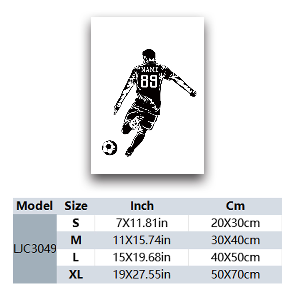 1PC Football Player Customizab - огляд і ціна Art Print Framed